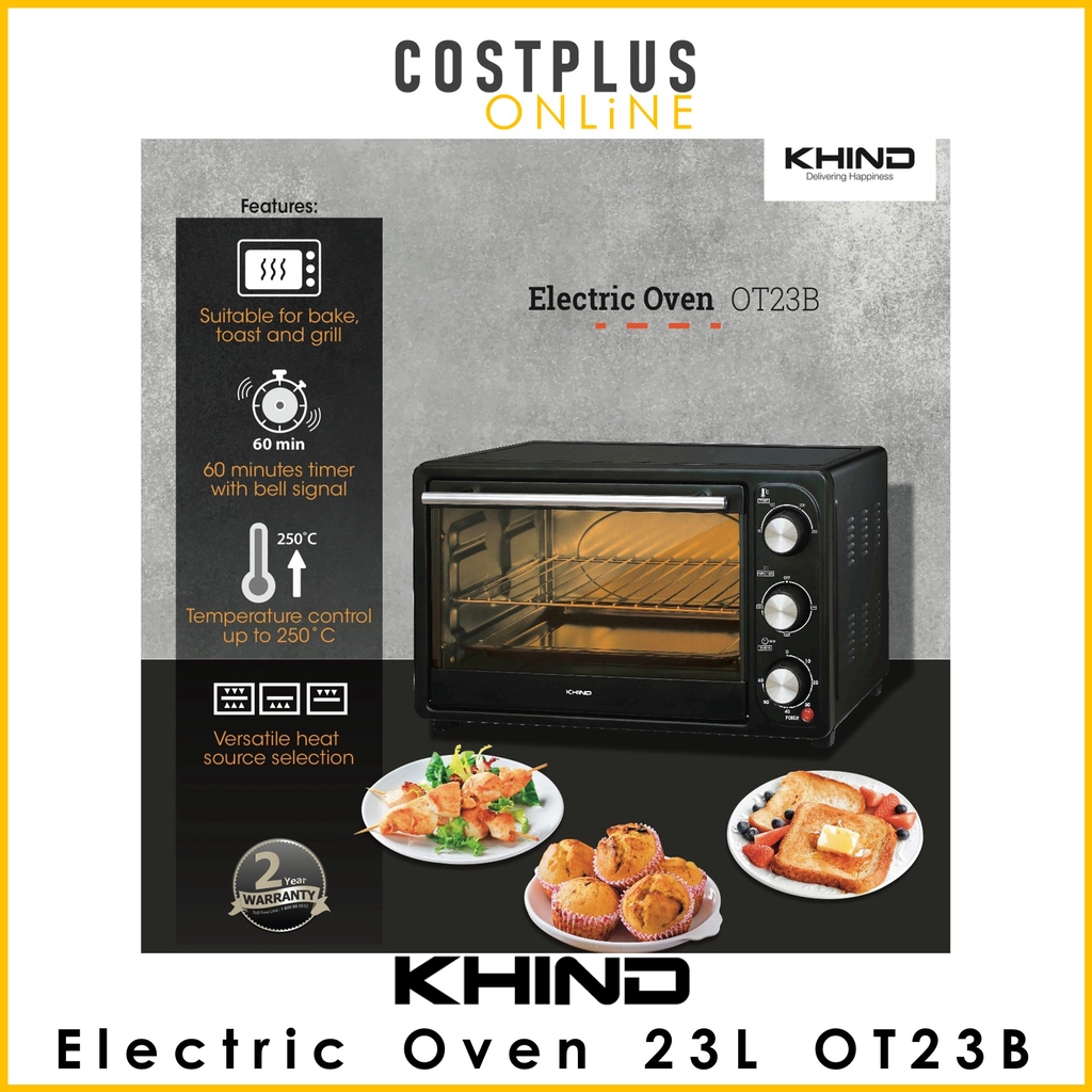 Champagne Touhou aankunnen Khind Electric Oven Toaster 25L - OT25B / OT2501 / 23L - Khind OT23B /  AICOOK GH23 Toaster Oven | Shopee Malaysia