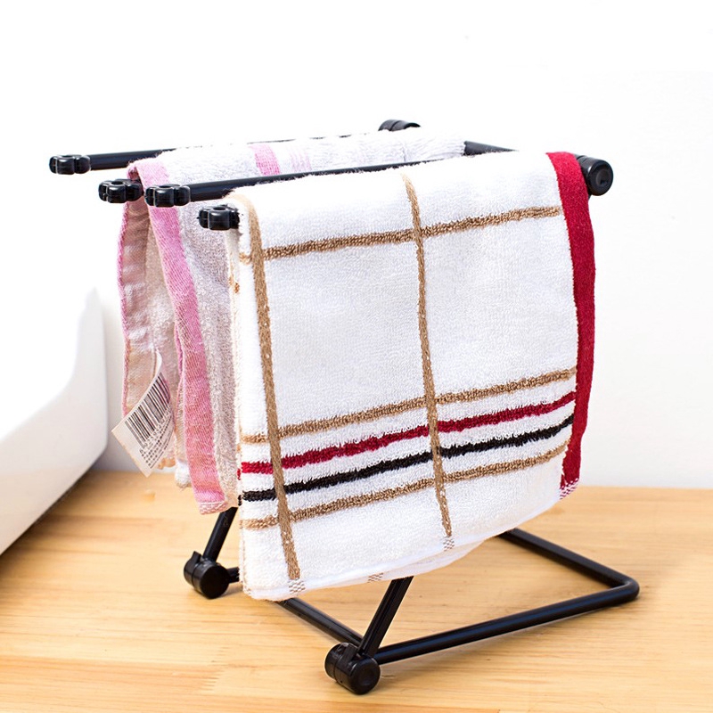 Folding Bathroom Countertop Stand Towel Rack Holder For Kitchen