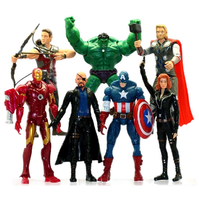 7 Pcs Avengers Hulk Captain America Black Widow Iron Man Thor Action Figure Toy - attack of shuma gorath the roblox marvel omniverse wiki