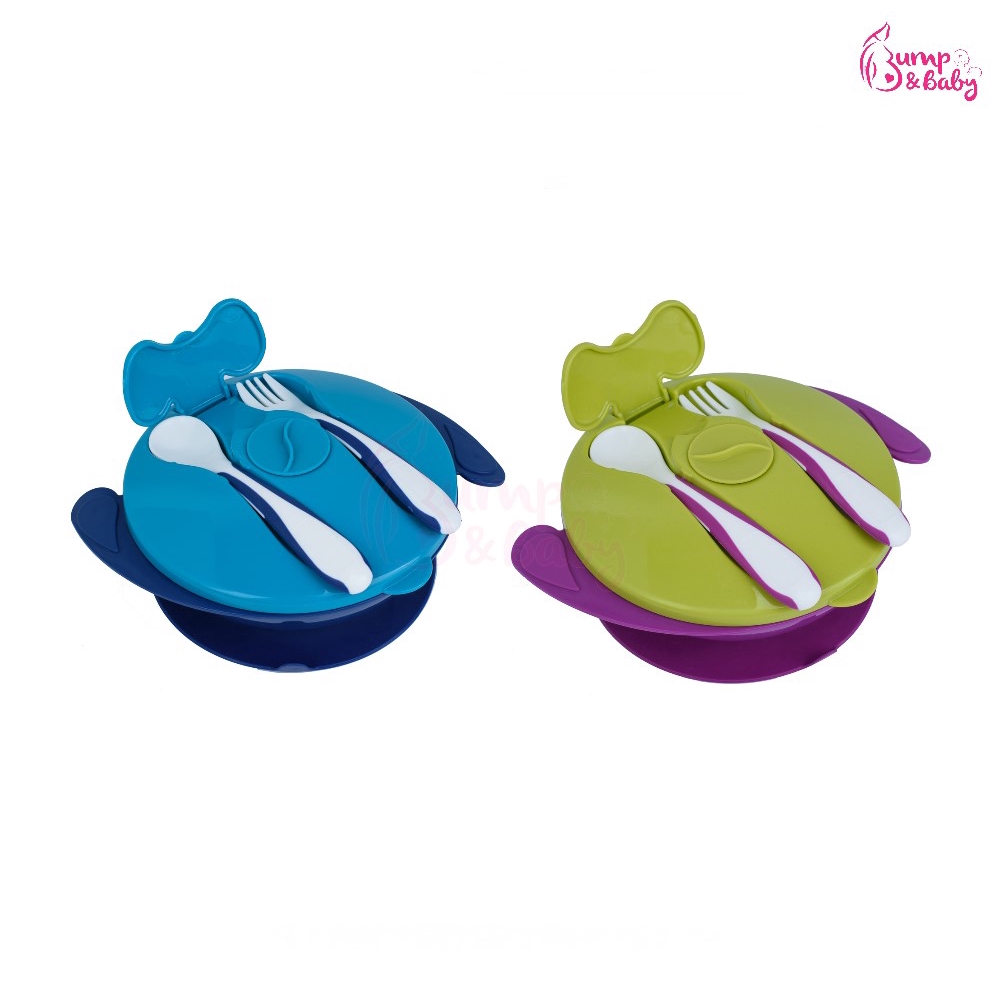 Autumnz Suction Bowl with Spoon and Fork (Purple / Blue) Shopee Malaysia