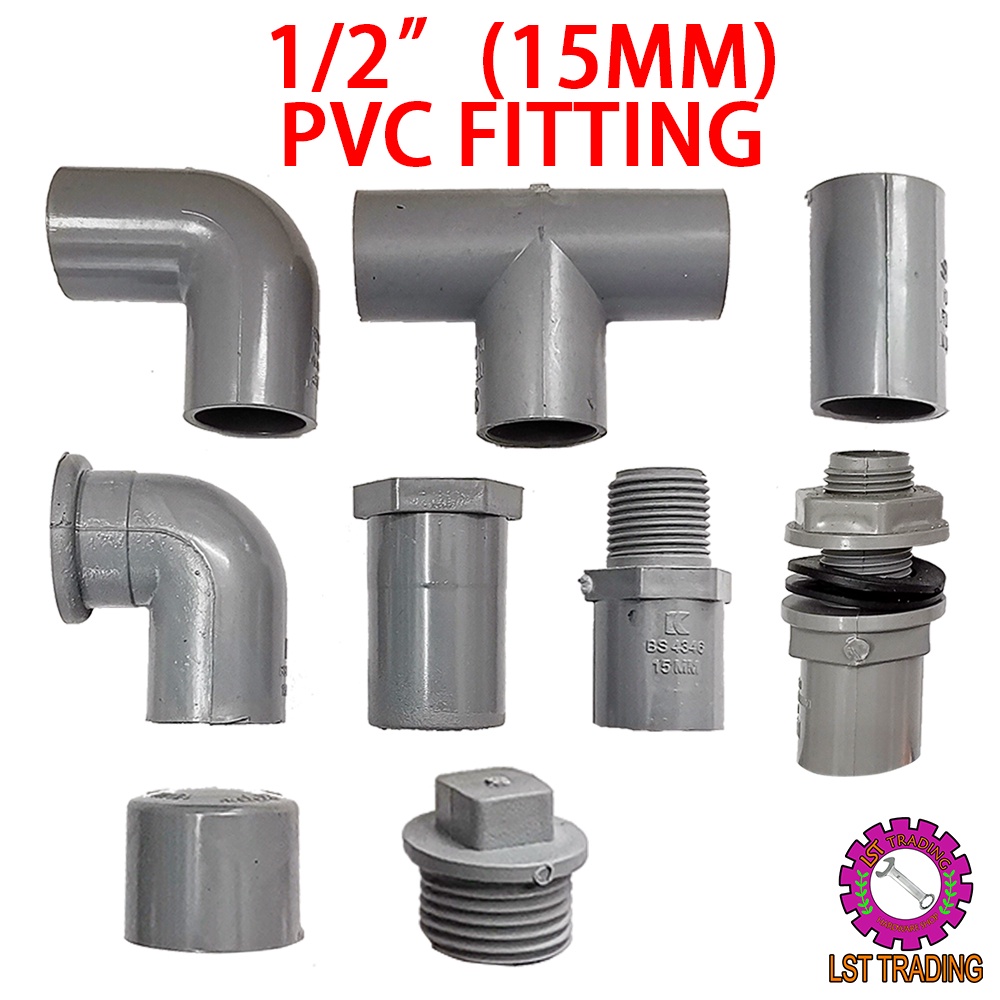 [READY STOCKS] PVC FITTING 15MM (1/2")/ PVC ELBOW/ PVC TEE/ PVC SOCKET