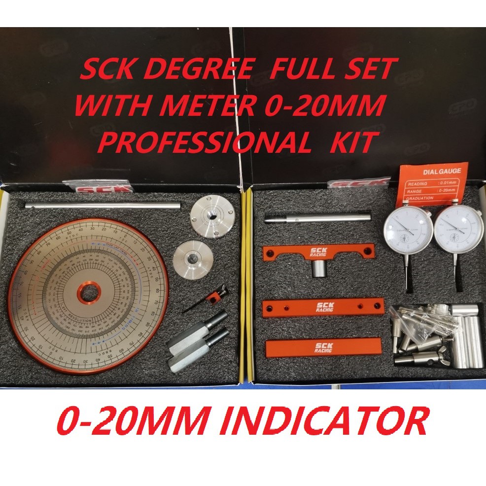 SCK Dergee Wheel Set & Dial Indicator Analoge Meter With Holder 