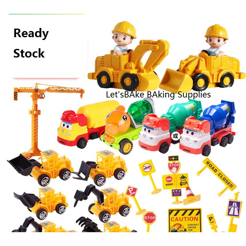 construction crane truck cake toy topper decoration crane road sign cake decor crane tower enginer cake toy 工程挖掘机蛋糕装饰