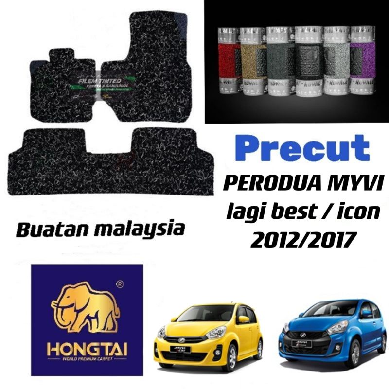 CAR COIL MAT PERODUA MYVI LAGI BEST / ICON 20122017 KARPET KERETA 16mm