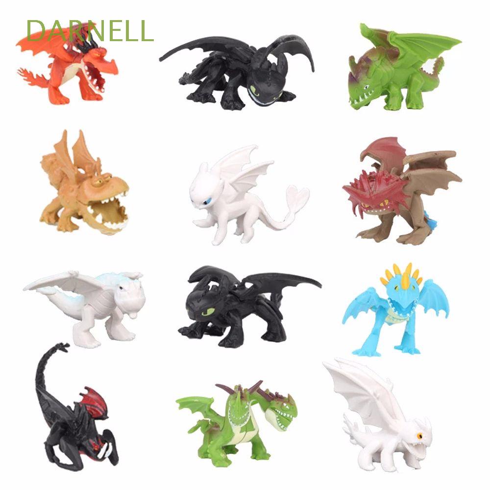 DARNELL 12pcs/set How To Train Your Dragon Kids Toys Action Figures Toothless Figures Figure Dolls Decoration Figurine Ornaments Desktop Decoration Anime characters Mini Figures Toys Toys Dolls