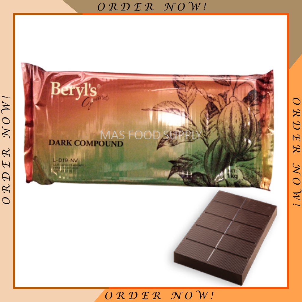 Beryl S Dark Chocolate Compound Block 1kg Blok Kompaun Coklat Gelap Beryls 1kg Shopee Malaysia