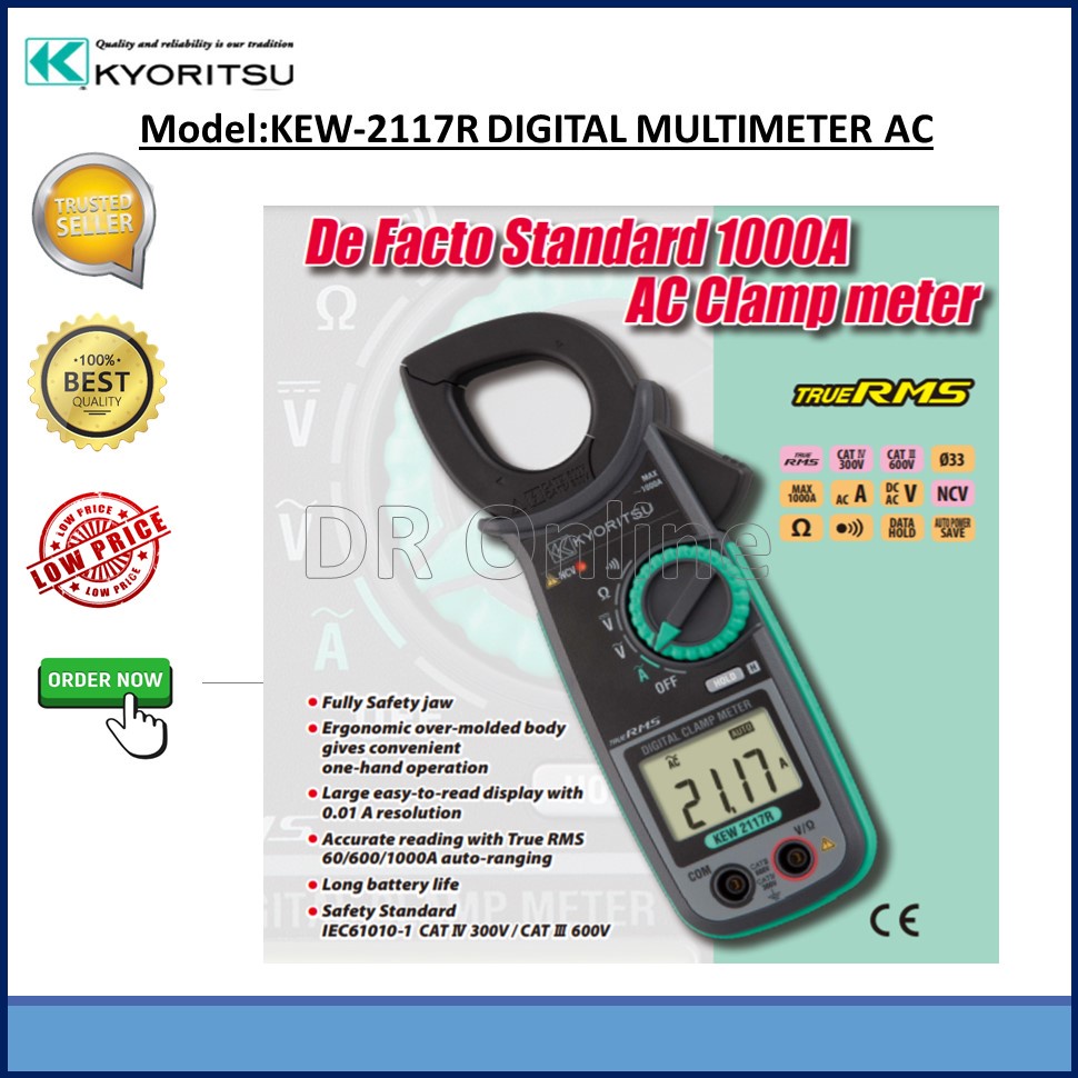 KYORITSU DIGITAL CLAMP METER, (KEW2117R) Shopee Malaysia