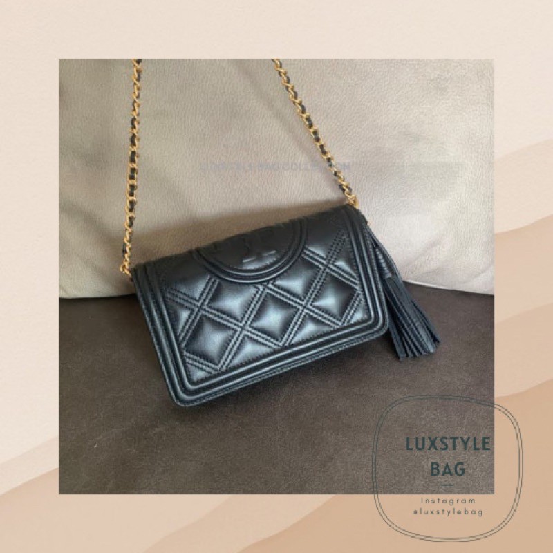 💯 Authentic Original Tory Burch Fleming Soft Wallet Crossbody Bag Black |  Shopee Malaysia
