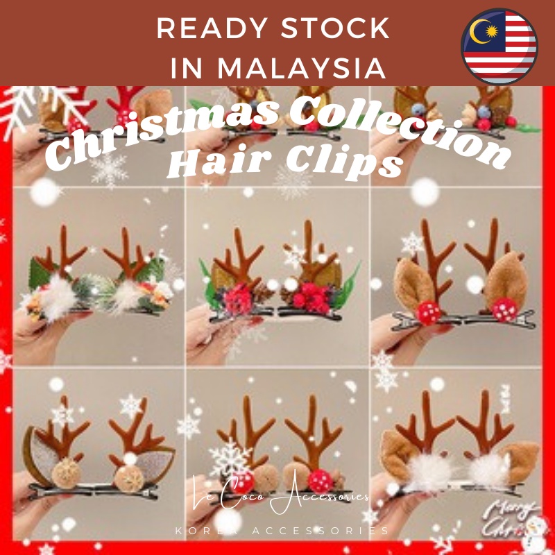 [READY STOCK] INS Popular HOT Christmas Hairclips Christmas Hair Clip Rambut Klip malaysia lecoco.my