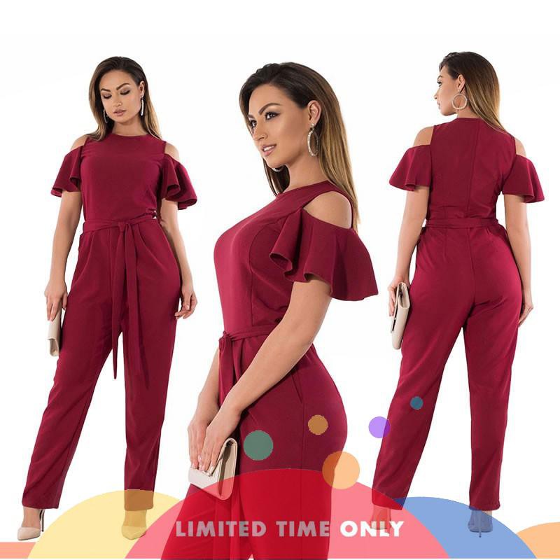 plus size maroon jumpsuit