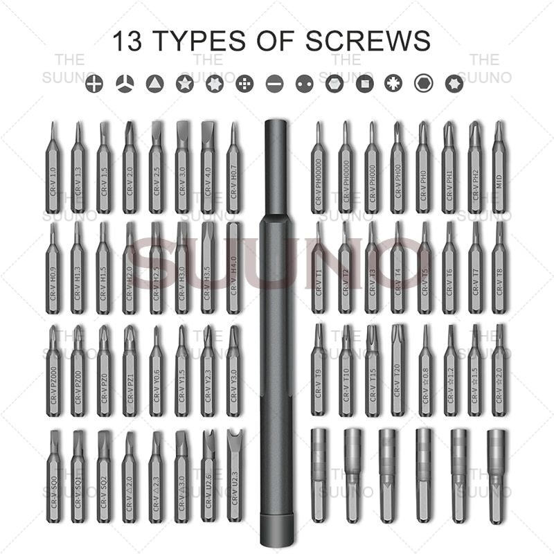 63 in 1 Precision Screwdriver Set  Magnetic Screw Driver Hex Phillips Torx Head Bits for Mobile Phone Laptop Repair Tool