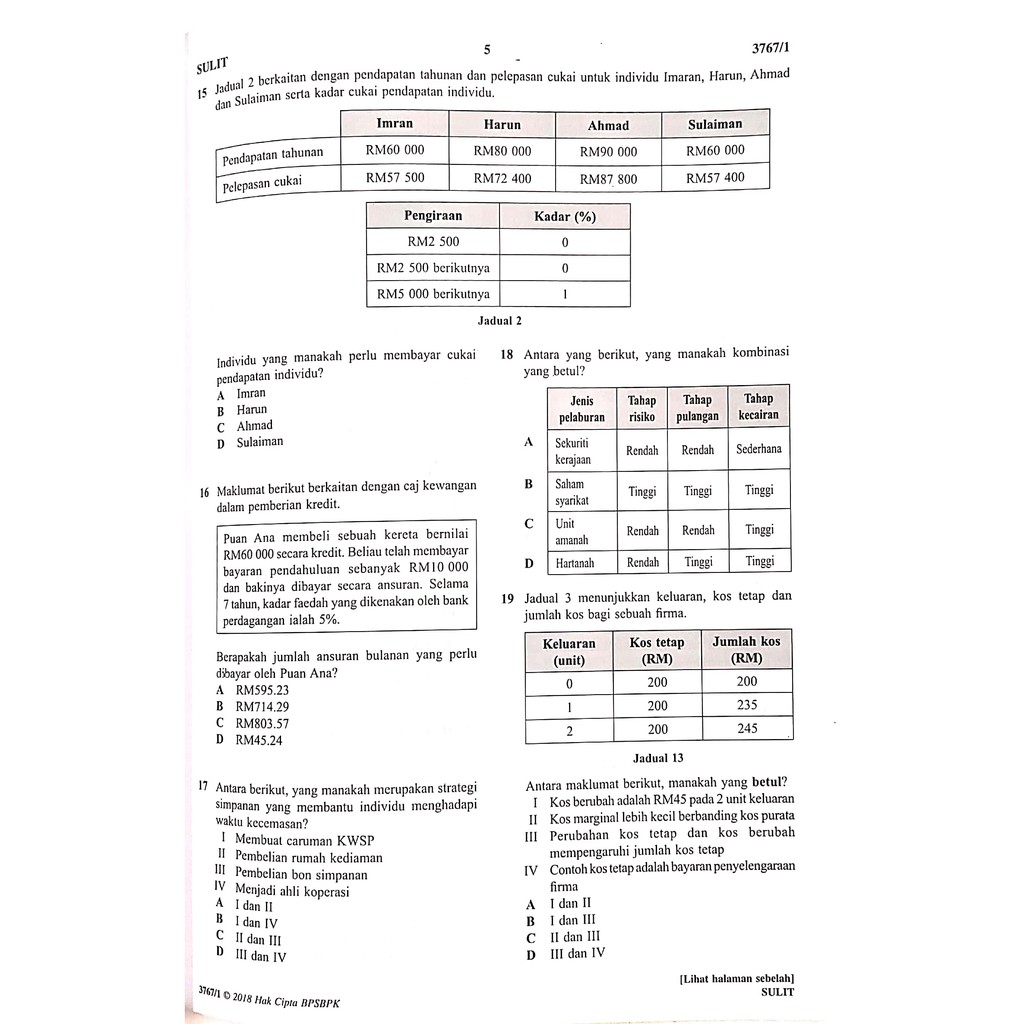 Koleksi Kertas Percubaan SBP . SPM . Nusamas . {READY STOCK} M21