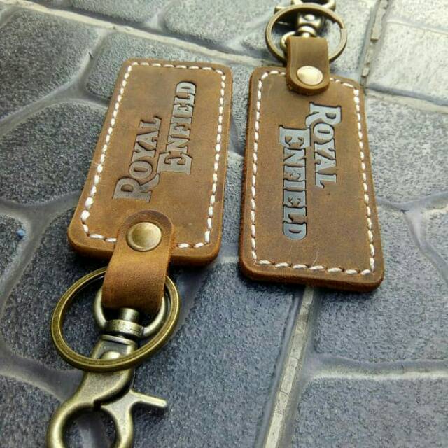 GANTUNGAN Genuine leather royal enfield key chain keychain