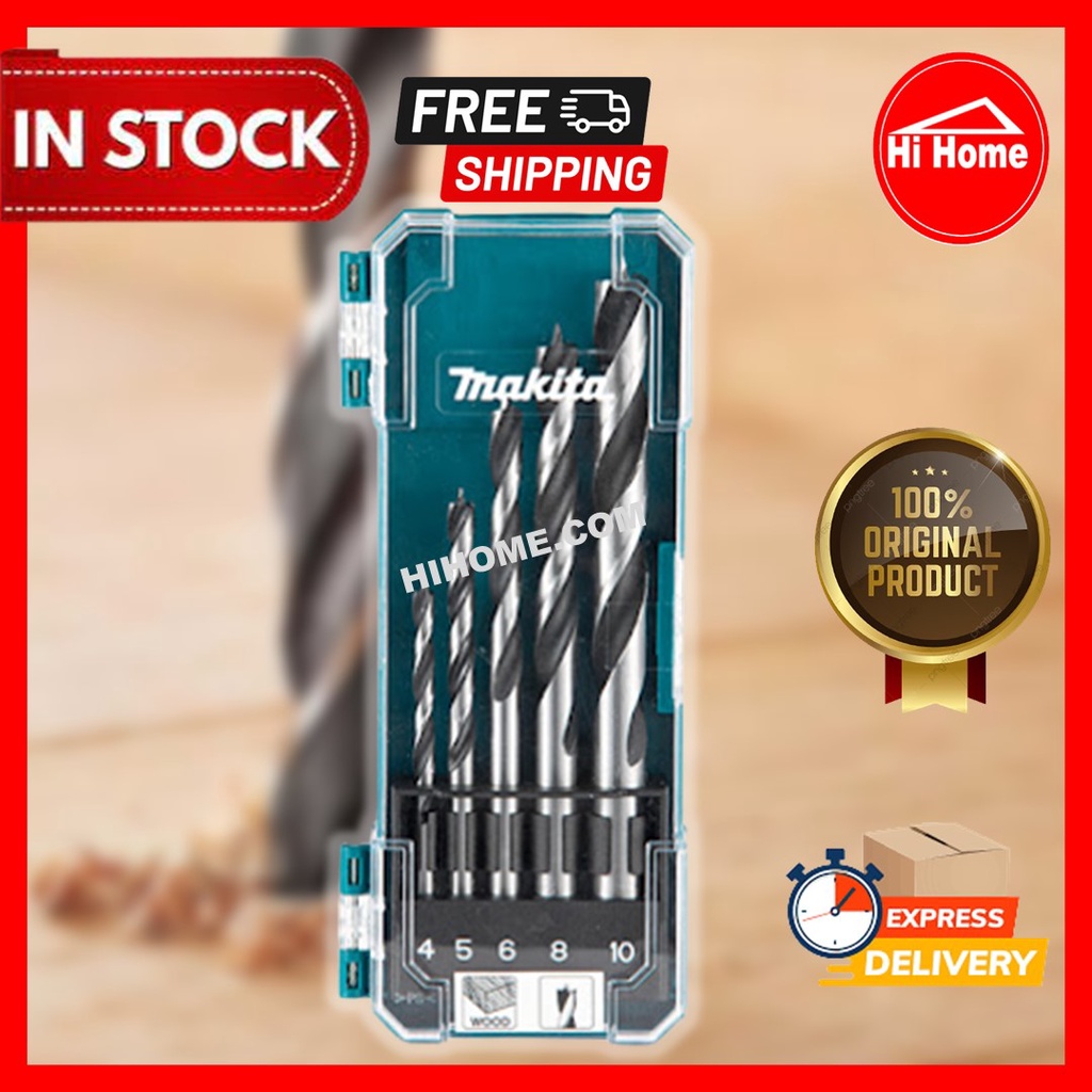 makita-straight-shank-wood-drill-bit-d-7286-5pcs-for-wood-use-drill