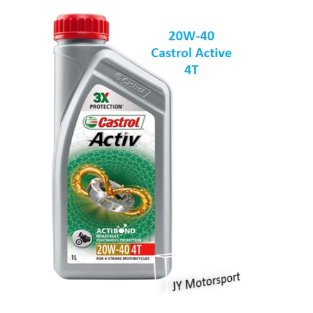 CASTROL ACTIV 20W-40 4T ENGINE OIL 1 LITRE 100% ORIGINAL | Shopee Malaysia