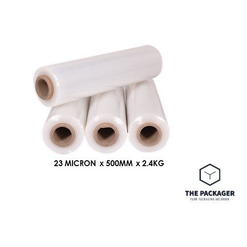 2.4 KG Stretch Film 23 MICRON X 500MM X 2.4KG (TRANSPARENT) | Shopee ...