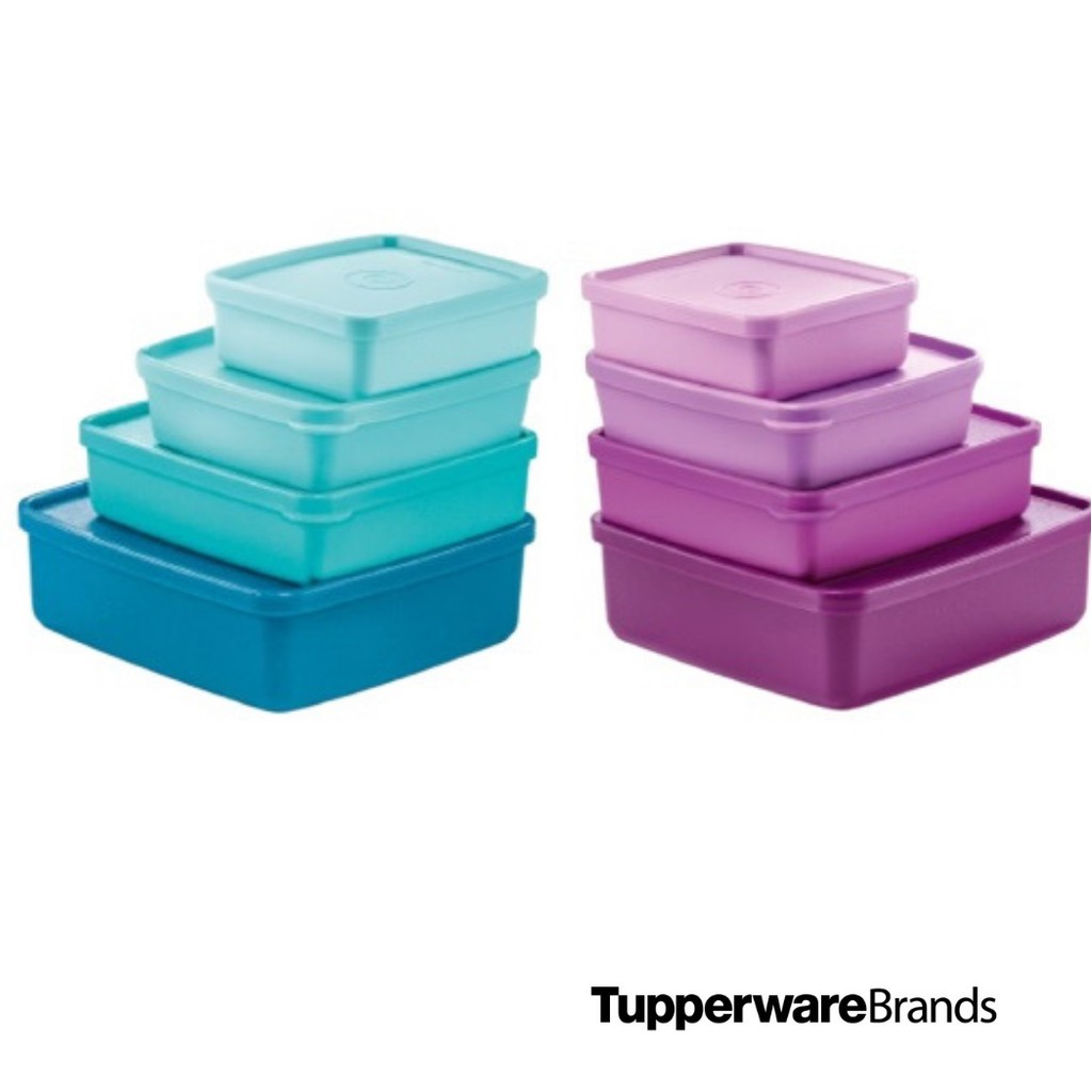 Tupperware Square Away Set of 4 compact Sizes Shopee Malaysia