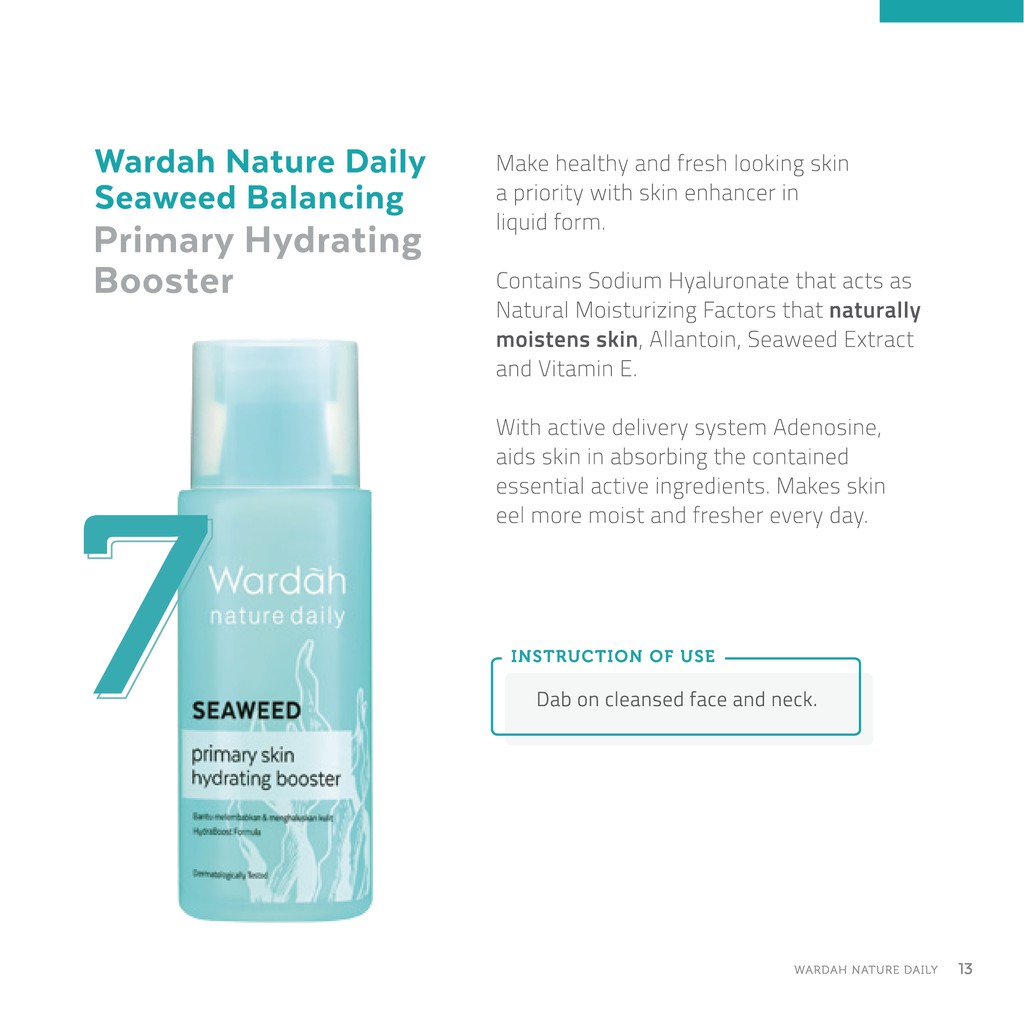 wardah facial toner seaweed primary hydrating booster
