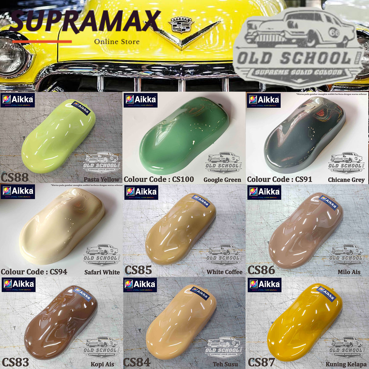 Aikka Supreme Solid Color Cat Kereta Supramax Shopee Malaysia