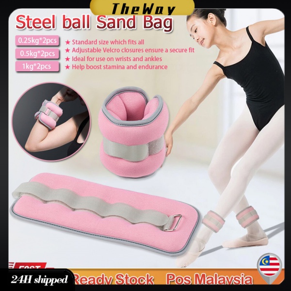 1 pair 0.5/1/2kg Adjustable leg Ankle Wrist Sand Bag Weights Straps Steel sandbag Dance exercises with weights