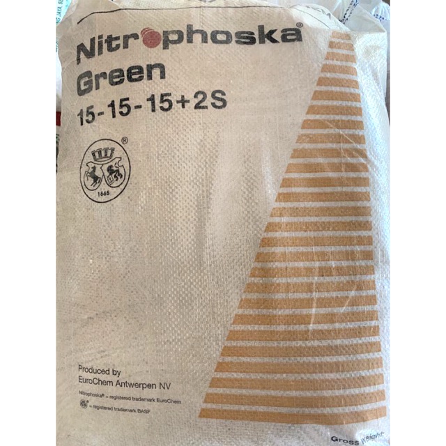 50kg Baja Nitrophoska Green 15:15:15:2S Baja Sebatian Import Subur 