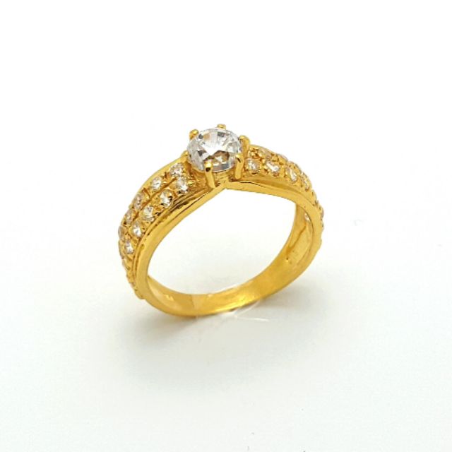 Cincin Batu Permata Zirconia Emas 916 Ct 039 Malaysia