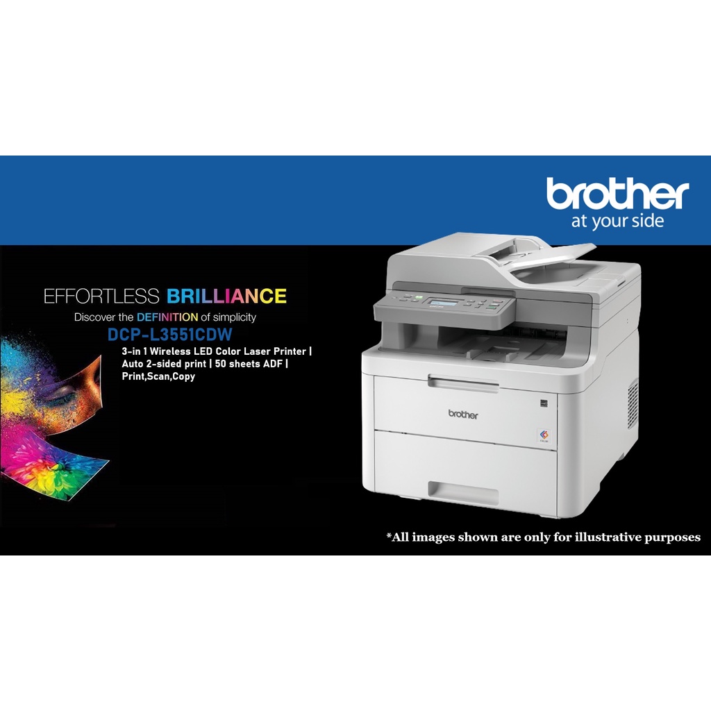 Brother DCPL3551CDW 3in 1 Wireless LED Color Laser Printer Auto 2