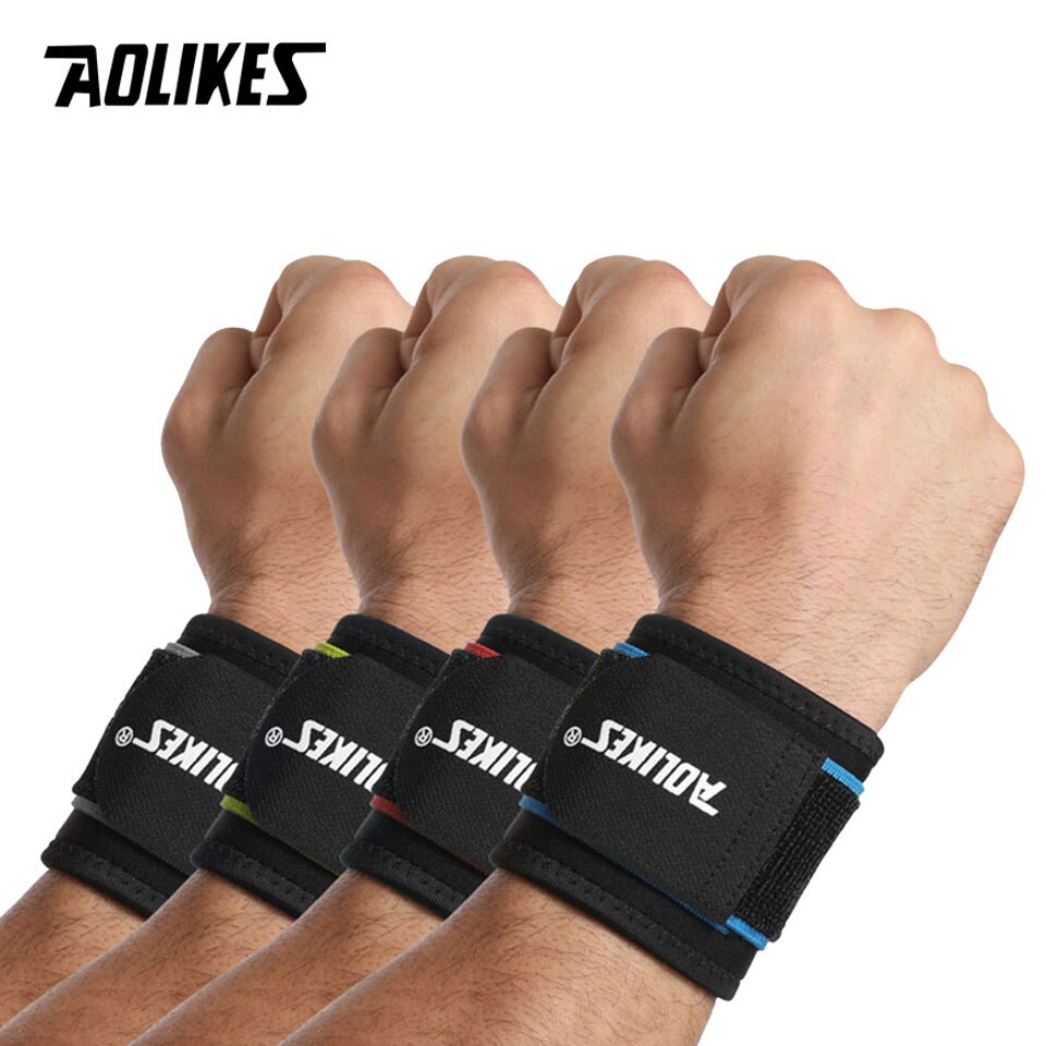 AOLIKES 1PCS Adjustable weightlifting wristband Support Fitness Bandage Wrist Support Protective gear wrist band Tennis Brace