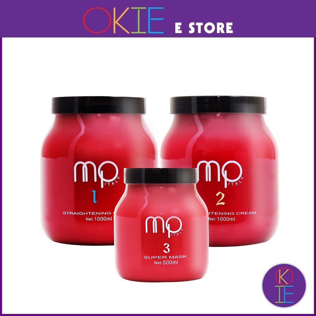 Merry Party MP Rebonding/Hair Straightening Cream Set 1+2+3 (1000ml + 1000ml + 500ml) Ubat Rebonding Rambut