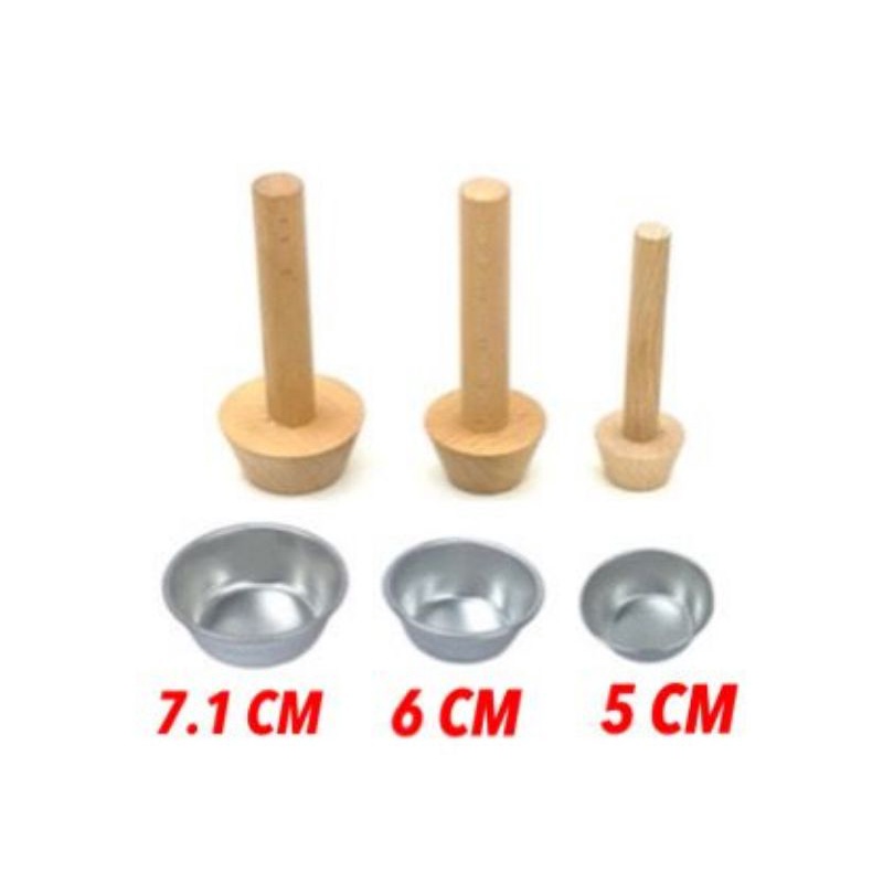 5 PCS Kuih Tart Egg Tart Mould Aluminium & 1 PCS Wooden Tart Presser SET ( 5 + 1 ) Shopee Malaysia