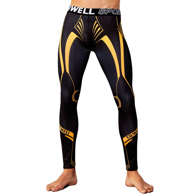 mens yellow compression pants