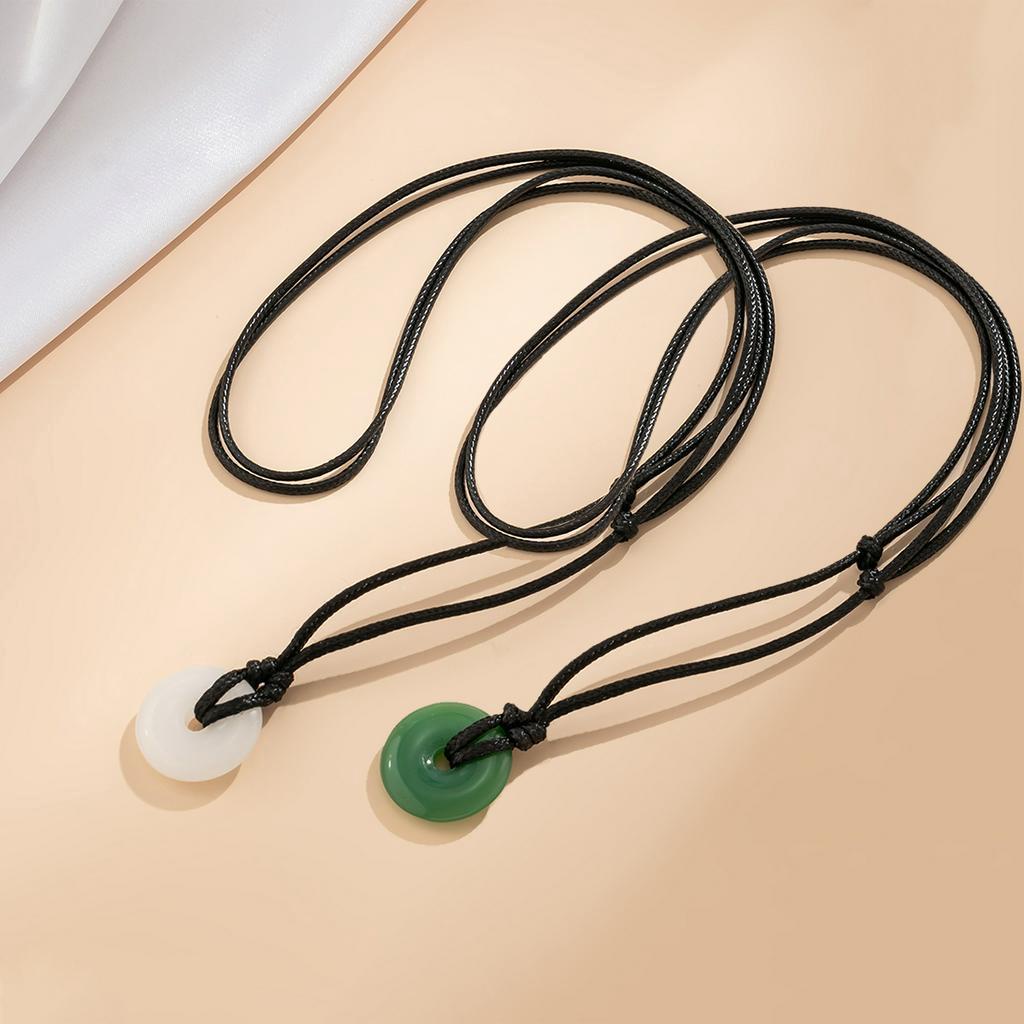 Rope Chain with Chinese Style Ping Buckle Pendant Necklace for Women/Men Trendy Implying Health and Safety Couple Necklace Accessories on Neck 2024 Fashion Jewelry Lovers Gifts