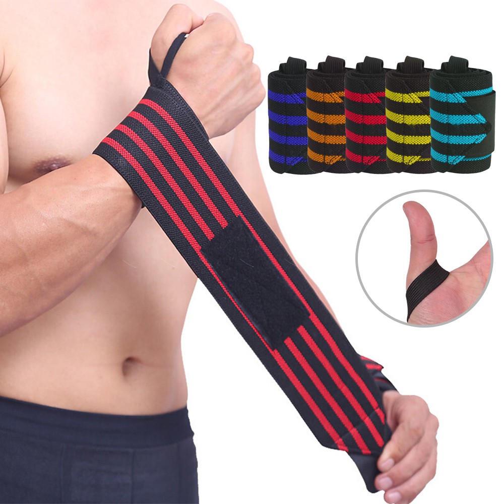 1pc Professional Nylon Wrist Band Gym Fitness Wraps Support For Weight