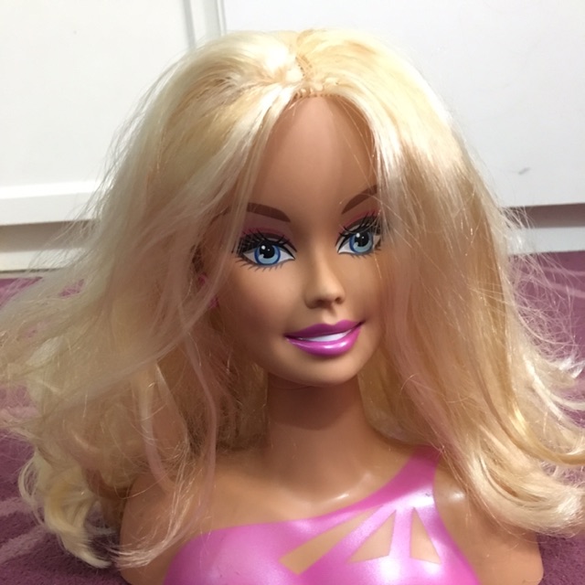 barbie head hair