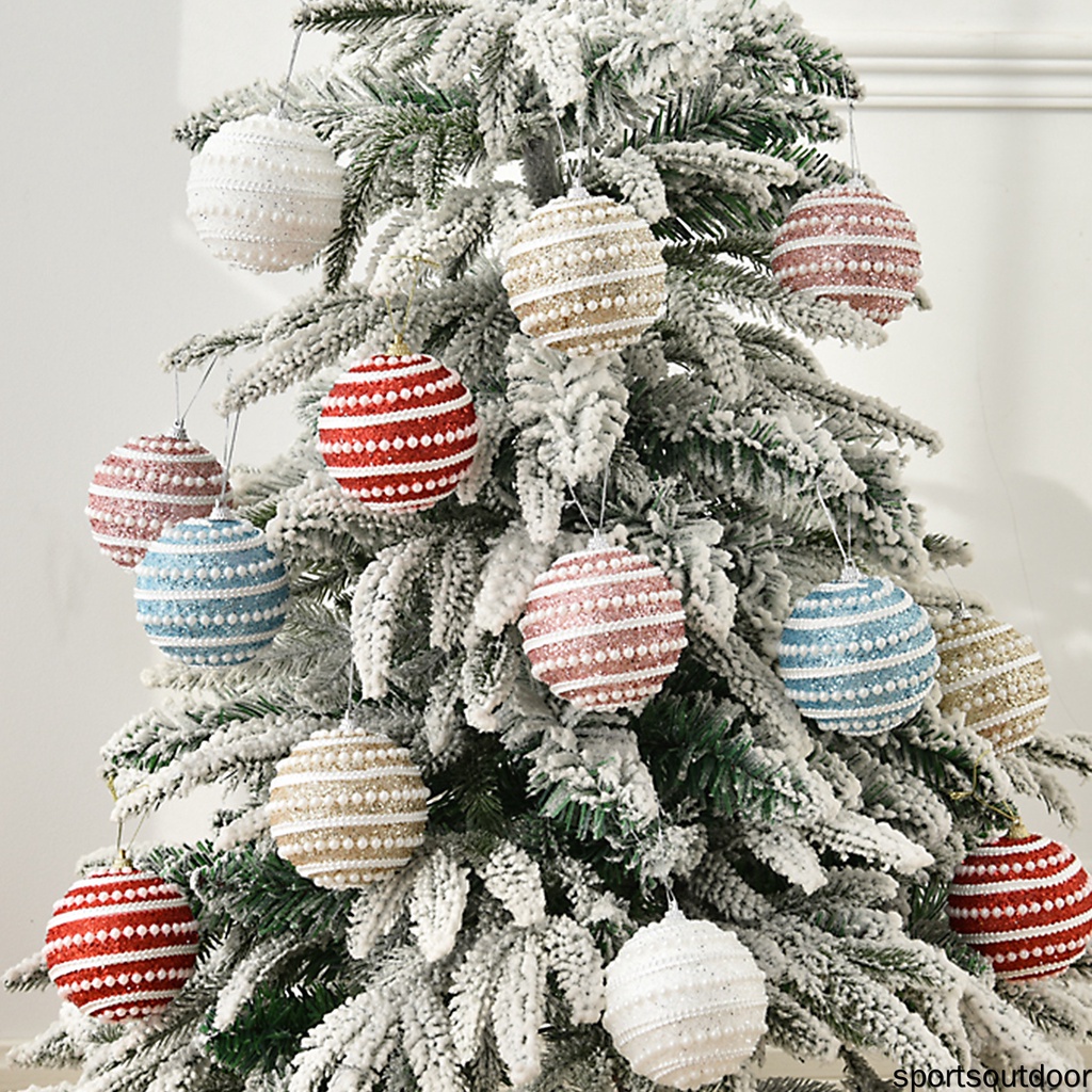 Details about   24 Pcs Glitter Christmas Baubles Xmas  Tree Ornament Hanging  Home Decorations 