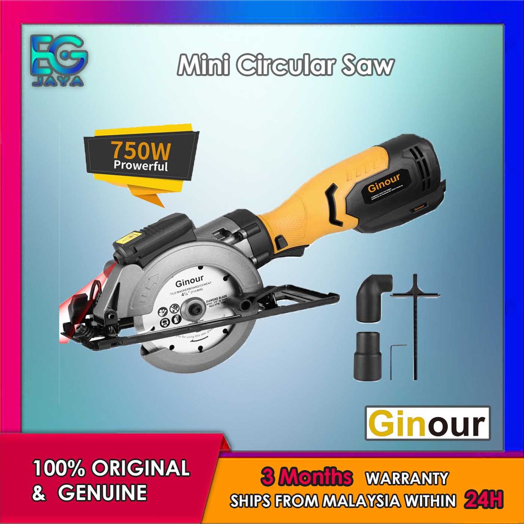 Ginour 6.2A Mini Circular Saw Small Power Saw with Laser Guide Shopee