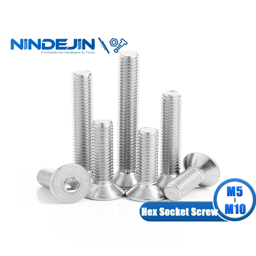 Color : Stainless Steel 304, Size : 14mm Happy Shop Screw 5-50pcs Allen Key Head Din7991 M2 M2.5 M3 M4 M5 M6 Stainless Steel 304 or Black Hex Socket Flat Countersunk Head Screw Bolts Nuts