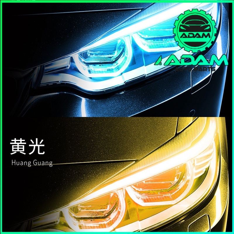 Car Led DRL Daytime Running Light Strips 70cm Waterproof Auto Headlight Flowing Turn Signal Yellow Lights  Lamp 12v