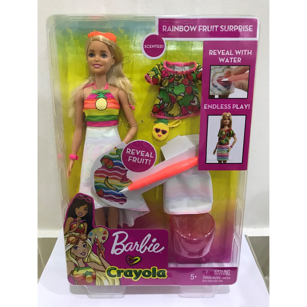 barbie crayola rainbow fruit surprise