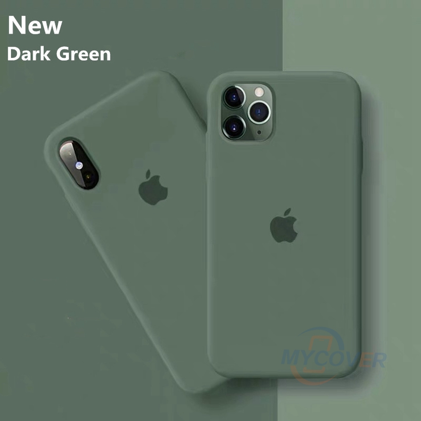 New Dark Green Case For Iphone 11 Pro Max X Xr Xs Liquid Silicone Original Soft Apple Shell Forest Green Color Shopee Malaysia