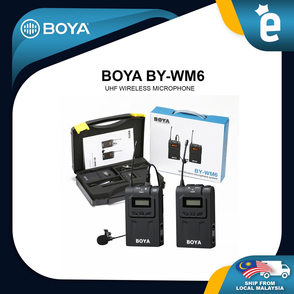 Boya BY-WM6 UHF Wireless Microphone (Original Boya Warranty) | Shopee ...