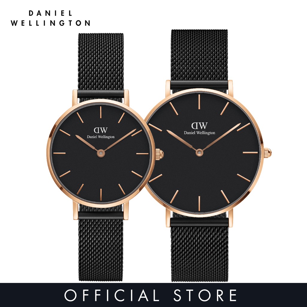 Daniel Wellington Gift Set - Petite 28 Ashfield RG Black + Petite 36 Ashfield Black - Watch and Bracelet Set - DW official - authentic - jam | Shopee Malaysia