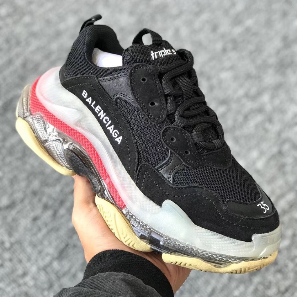 balenciaga triple s white black pink