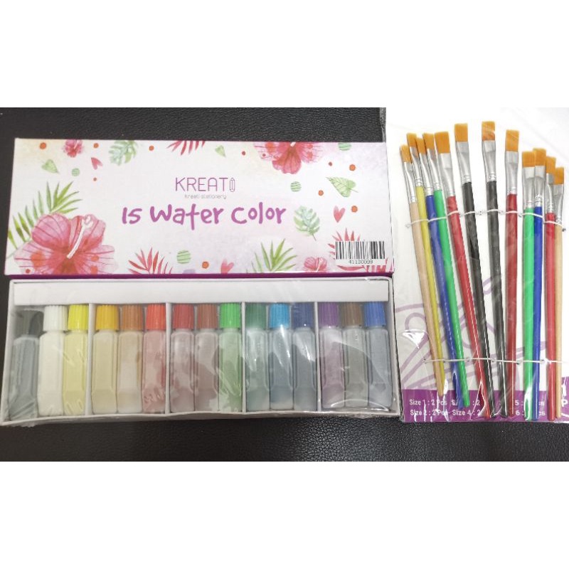 15 Water Color Colour Painting Warna Air Or Paint Brush Berus Shopee Malaysia