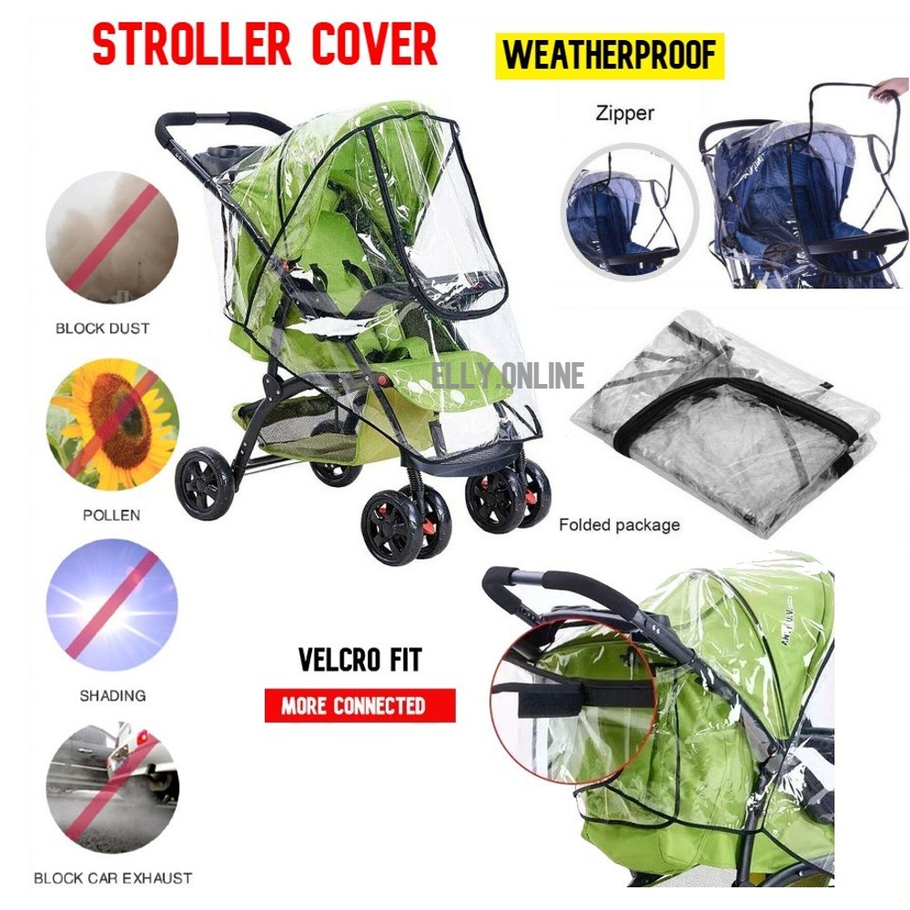 #readystock Stroller Rain Cover Universal Stroller Accessories Weatherproof Cover Raincoat Cover Cover Windshield