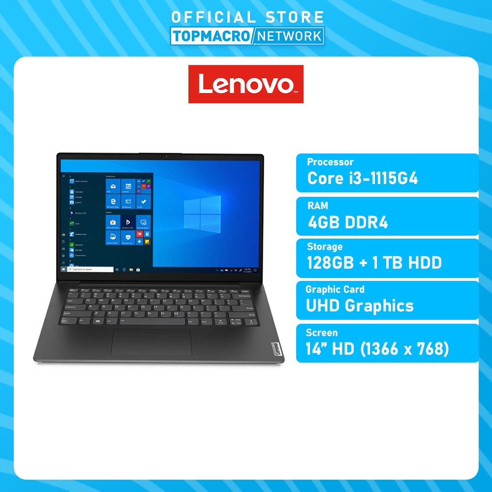 LENOVO IDEAPAD V14-3B00 LAPTOP (I3-1115G4, UHD Graphics, 4GB, 128GB ...