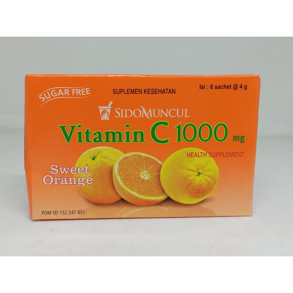 Vitamin C 1000 Mg Sidomuncul 1 Box 6 Sachets For Endurance Shopee Malaysia