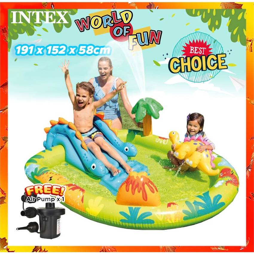 Intex 57166NP Little Dino Dinosaur Themed Inflatable Pool Backyard Play