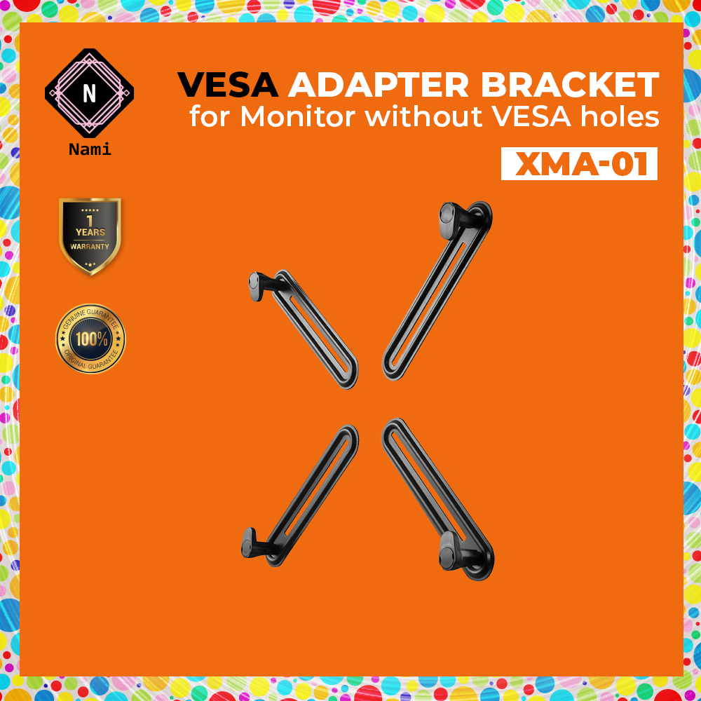 BRATECK XMA-01 Adjustable VESA Adapter Bracket Monitor Holder for 13" - 27" Non-VESA Holes Monitors LCD Display Mount