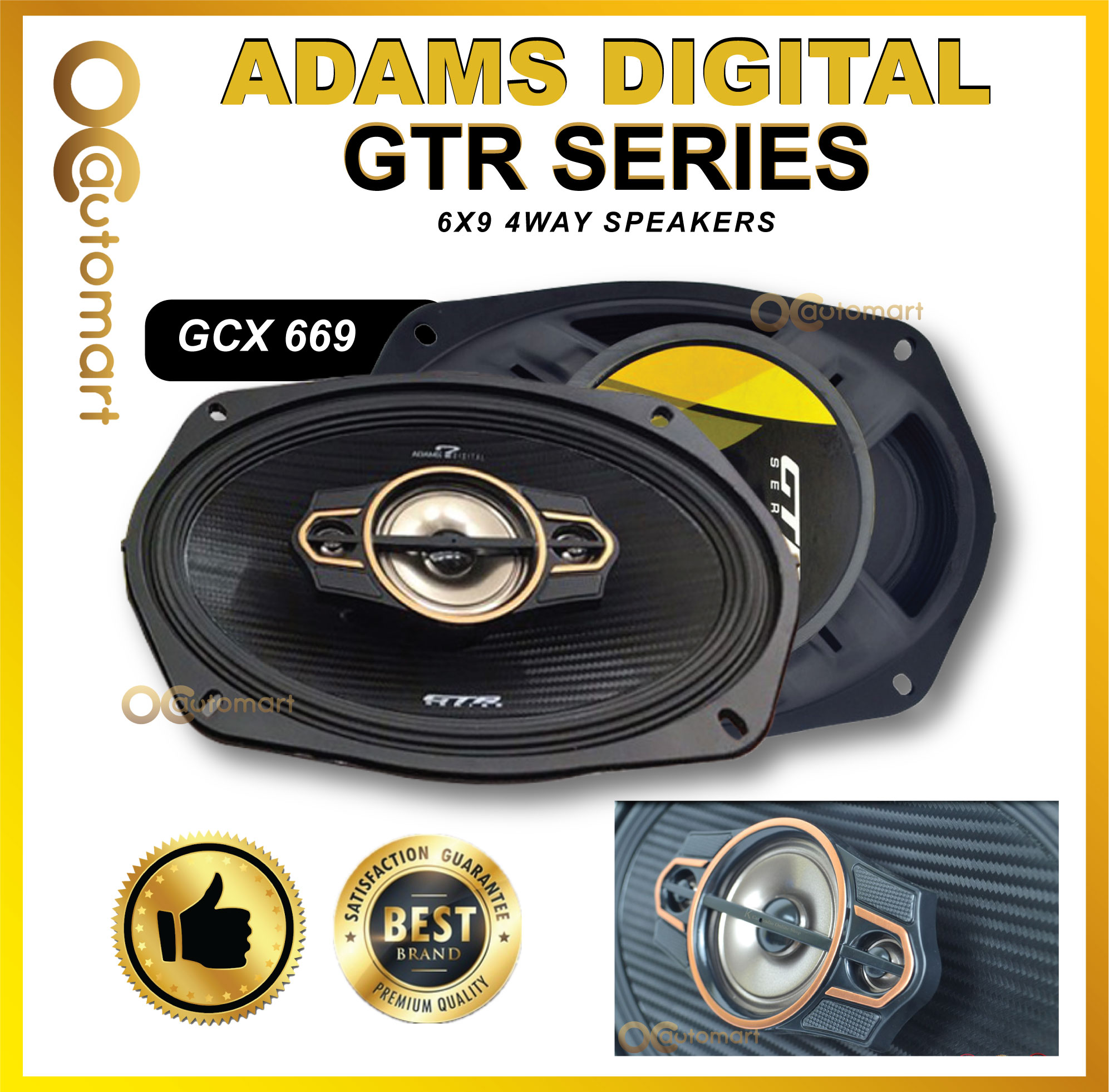 ADAMS DIGITAL GTR SERIES GCX 669 6X9 4 WAY CAR SPEAKER